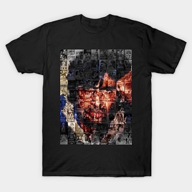 Amitabh Bachchan Collage t-shirt fanart T-Shirt by SAN ART STUDIO 